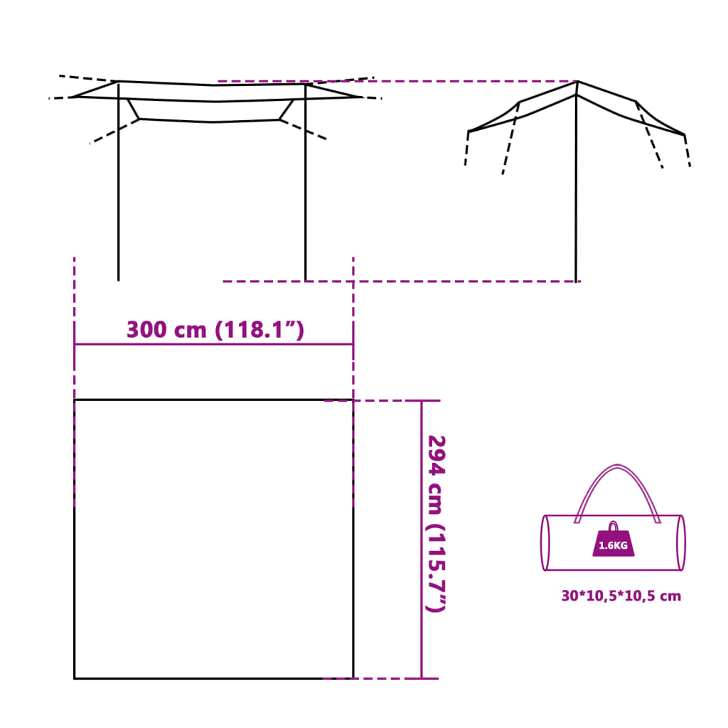 Shop vidaXL Camping Tarp Grey and Orange 300x294 cm - Waterproof, Wind Resistant, Lightweight Tarp Cosy Camping Co.   