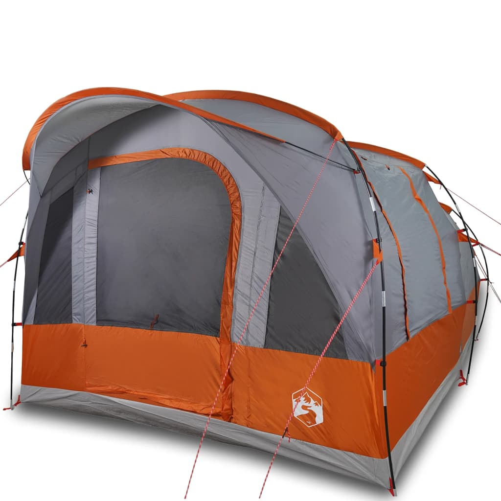 vidaXL Camping Tent Tunnel 3-Person Grey and Orange Waterproof 3 Man Tent Cosy Camping Co.   