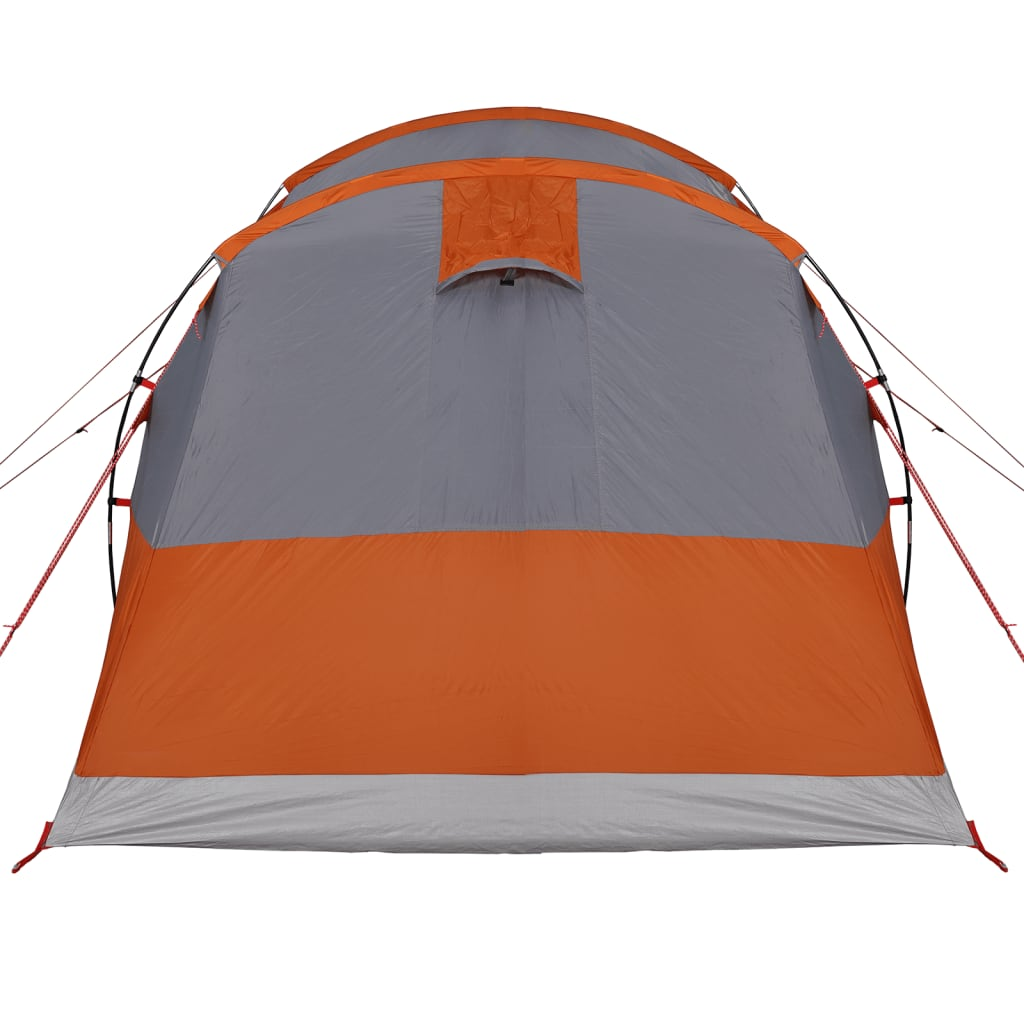 vidaXL Camping Tent Tunnel 3-Person Grey and Orange Waterproof 3 Man Tent Cosy Camping Co.   