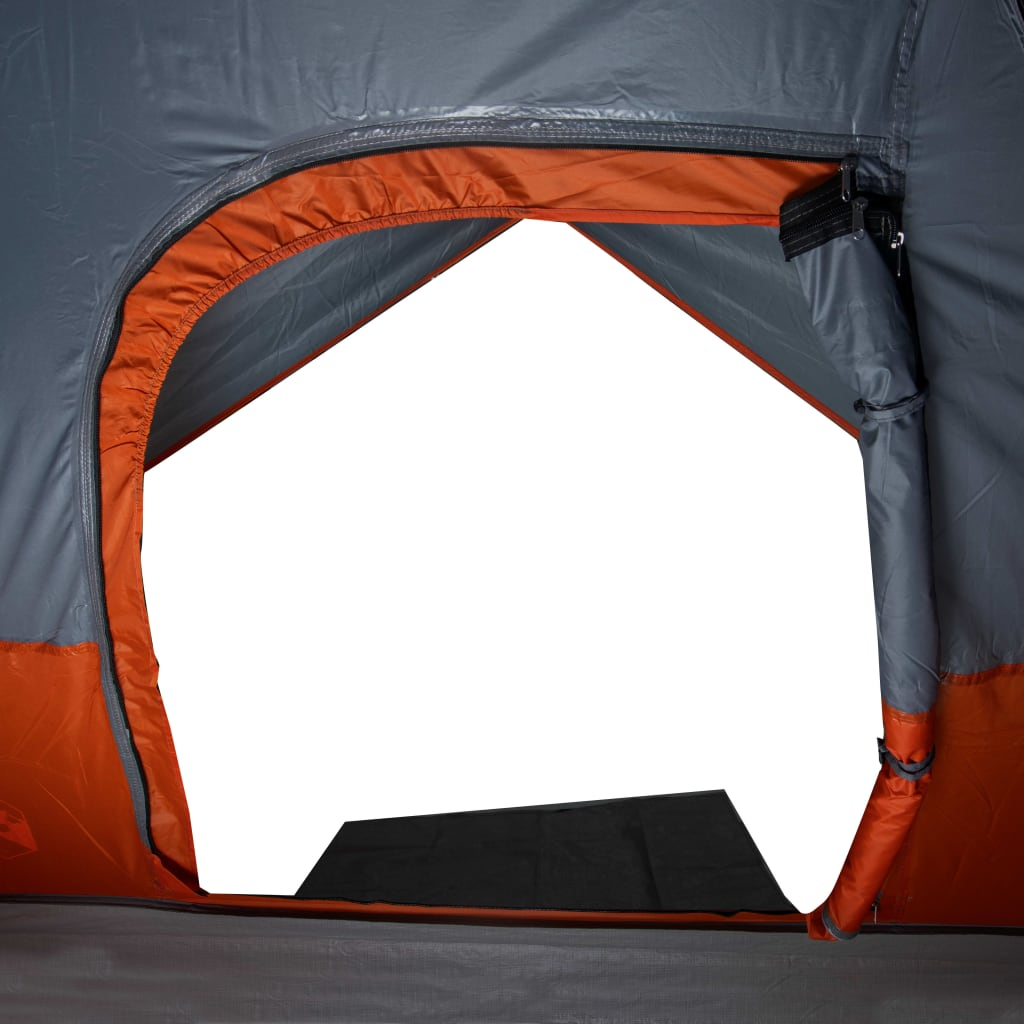 vidaXL Camping Tent Dome 4-Person Grey and Orange Waterproof 4 Man Tent Cosy Camping Co.   