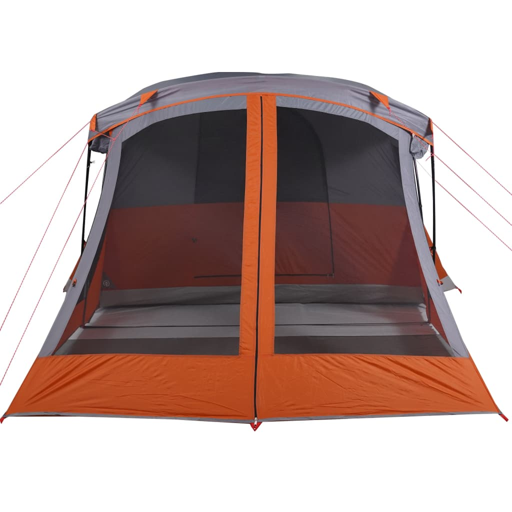 vidaXL Camping Tent with Porch - 4-Person Grey and Orange Waterproof 4 Man Tent Cosy Camping Co.   