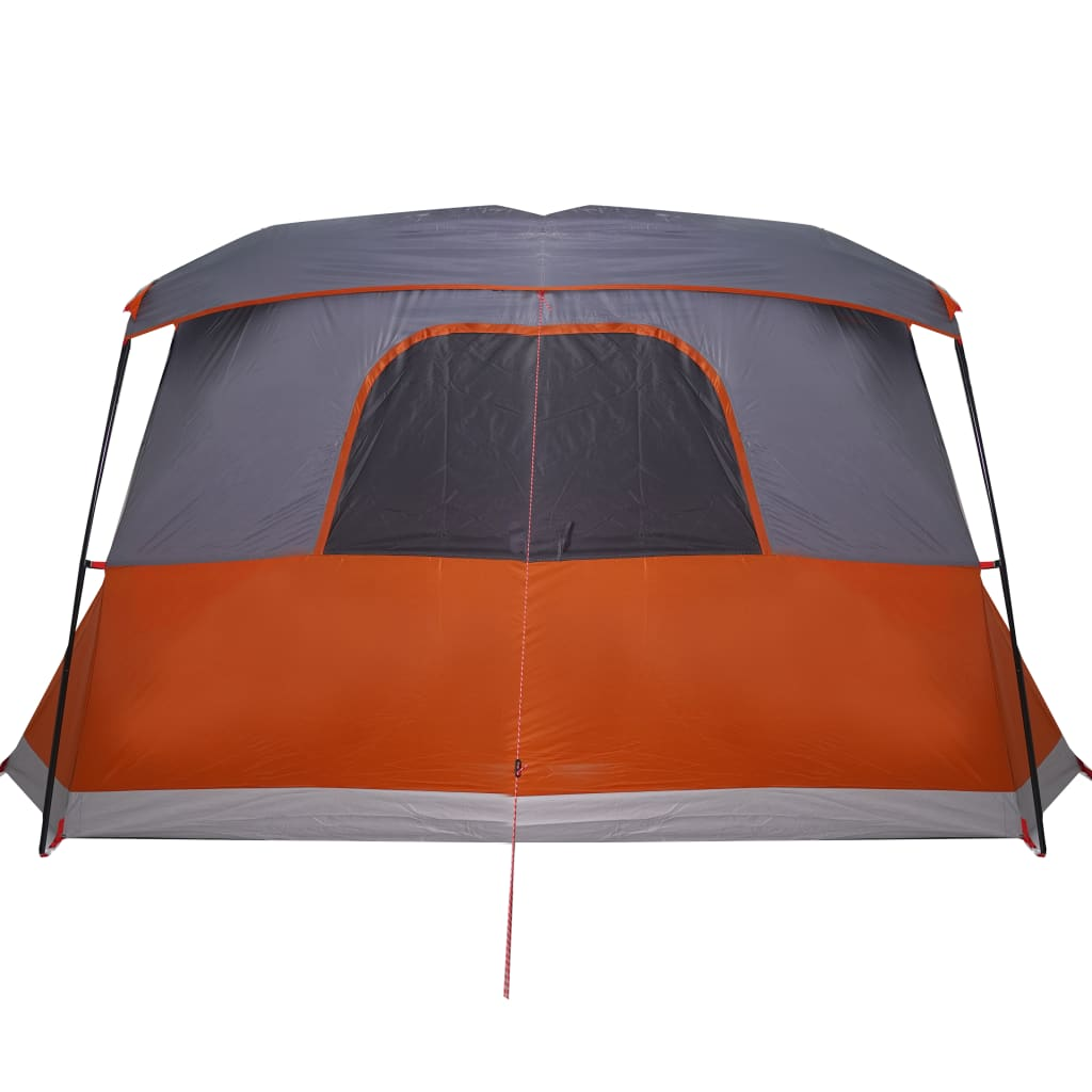 vidaXL Camping Tent with Porch - 4-Person Grey and Orange Waterproof 4 Man Tent Cosy Camping Co.   