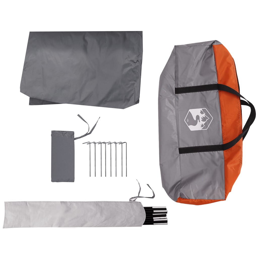 vidaXL Camping Tarp Grey and Orange 430x380x210 cm - Waterproof, Wind Resistant, Lightweight Tarp Cosy Camping Co.   