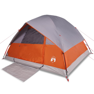 vidaXL Family Tent Dome 6-Person Grey and Orange Waterproof - Outdoor Camping Gear 6 Man Tent Cosy Camping Co.   