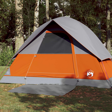 vidaXL Camping Tent Dome 3-Person - Grey and Orange Waterproof 3 Man Tent Cosy Camping Co. Orange  