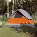 vidaXL Camping Tent Dome 3-Person - Grey and Orange Waterproof 3 Man Tent Cosy Camping Co.   