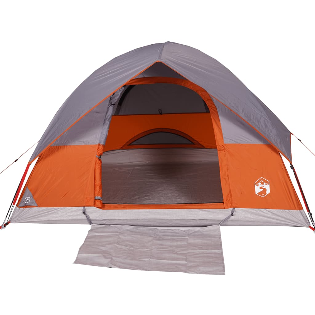 vidaXL Camping Tent Dome 3-Person - Grey and Orange Waterproof 3 Man Tent Cosy Camping Co.   