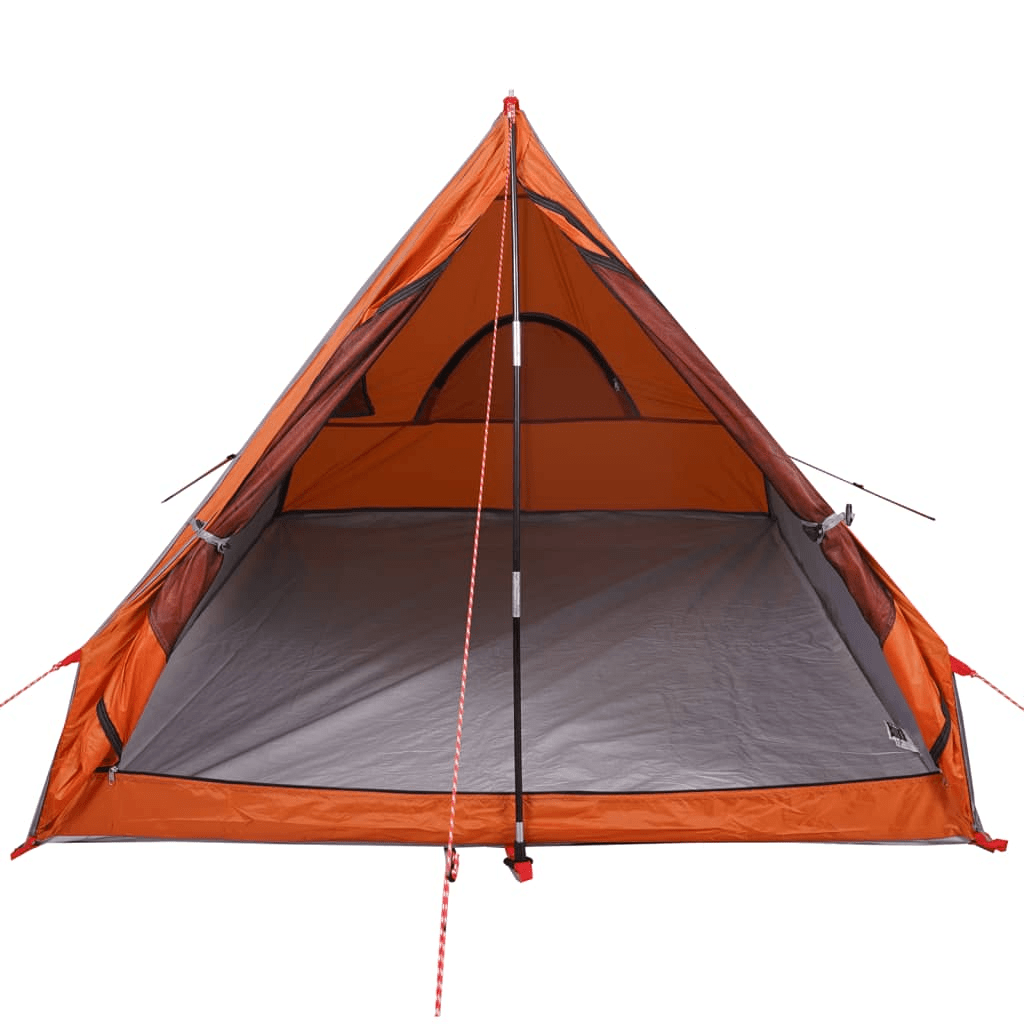 vidaXL Camping Tent A-Frame 2-Person - Grey and Orange Waterproof 2 Man Tent Cosy Camping Co.   