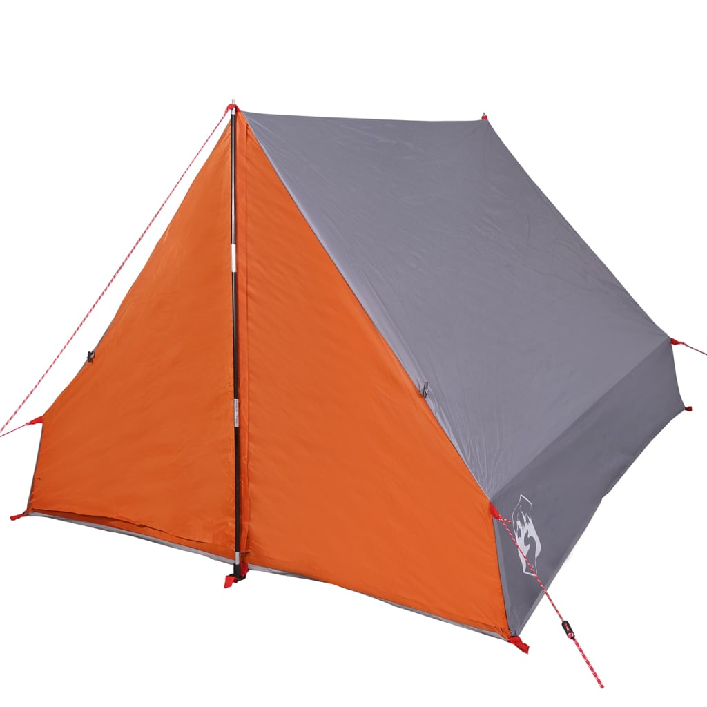 vidaXL Camping Tent A-Frame 2-Person - Grey and Orange Waterproof 2 Man Tent Cosy Camping Co.   
