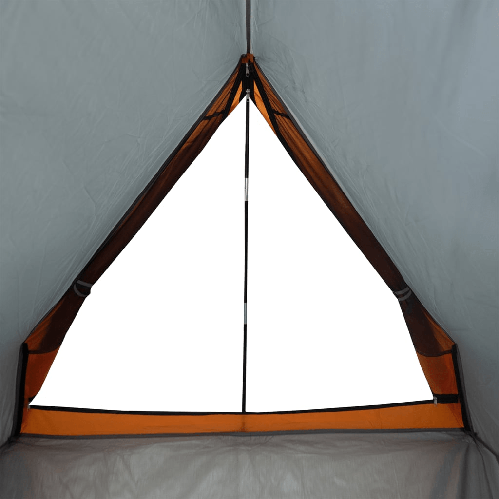 vidaXL Camping Tent A-Frame 2-Person - Grey and Orange Waterproof 2 Man Tent Cosy Camping Co.   