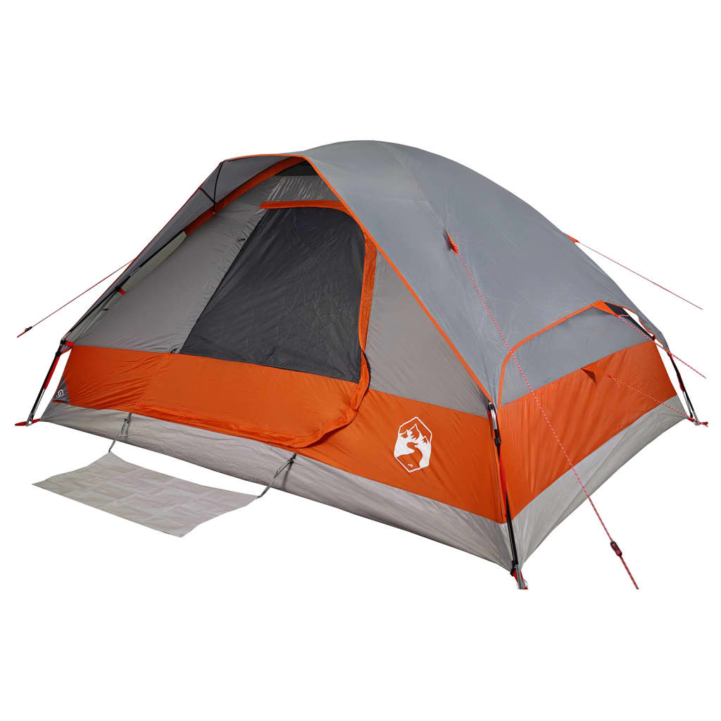 vidaXL Family Tent Dome 6-Person Grey and Orange Waterproof - Spacious and Weather-Resistant Camping Tent 6 Man Tent Cosy Camping Co.   