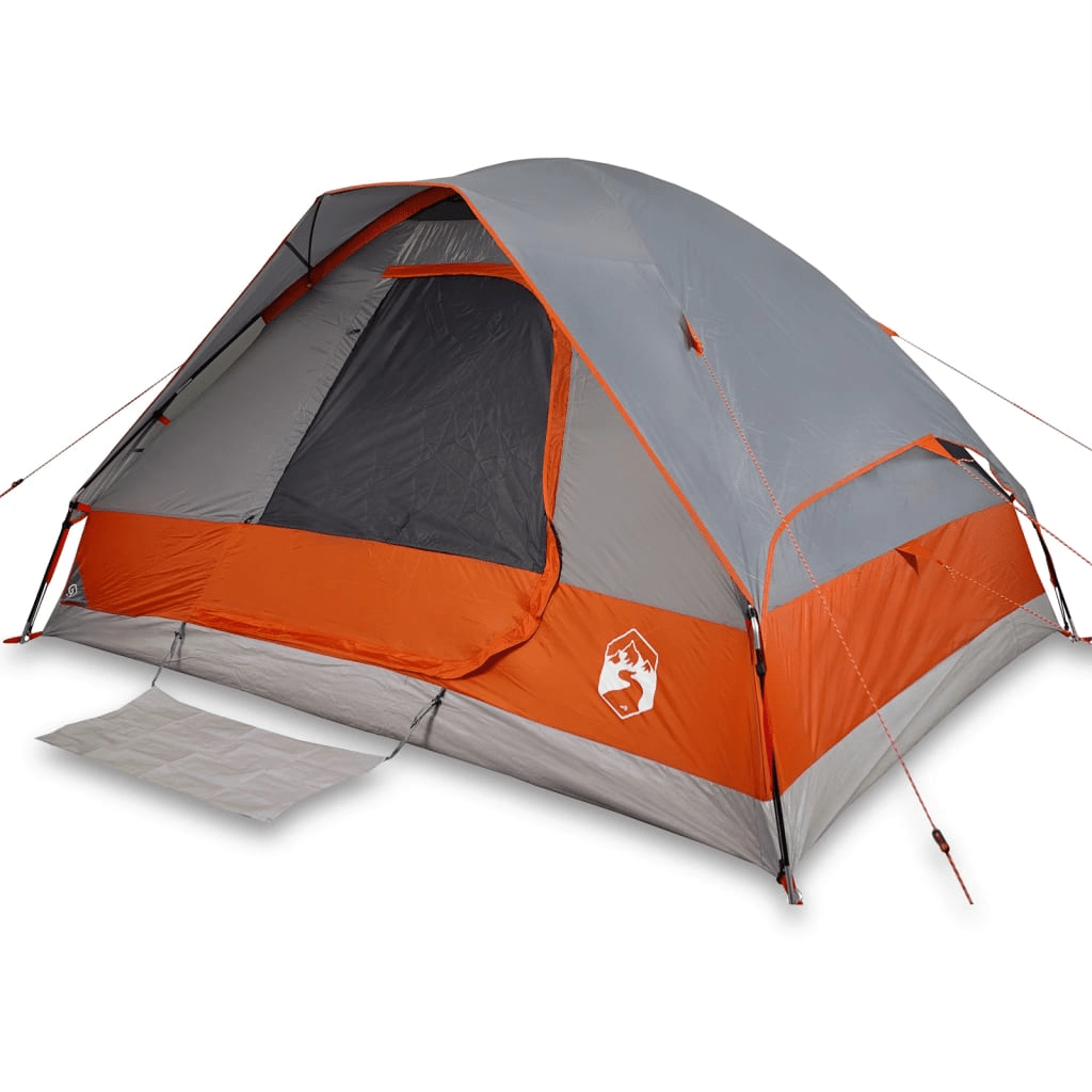 Shop the vidaXL Camping Tent Dome 4-Person Grey and Orange Waterproof - Best Price Guaranteed 4 Man Tent Cosy Camping Co.   