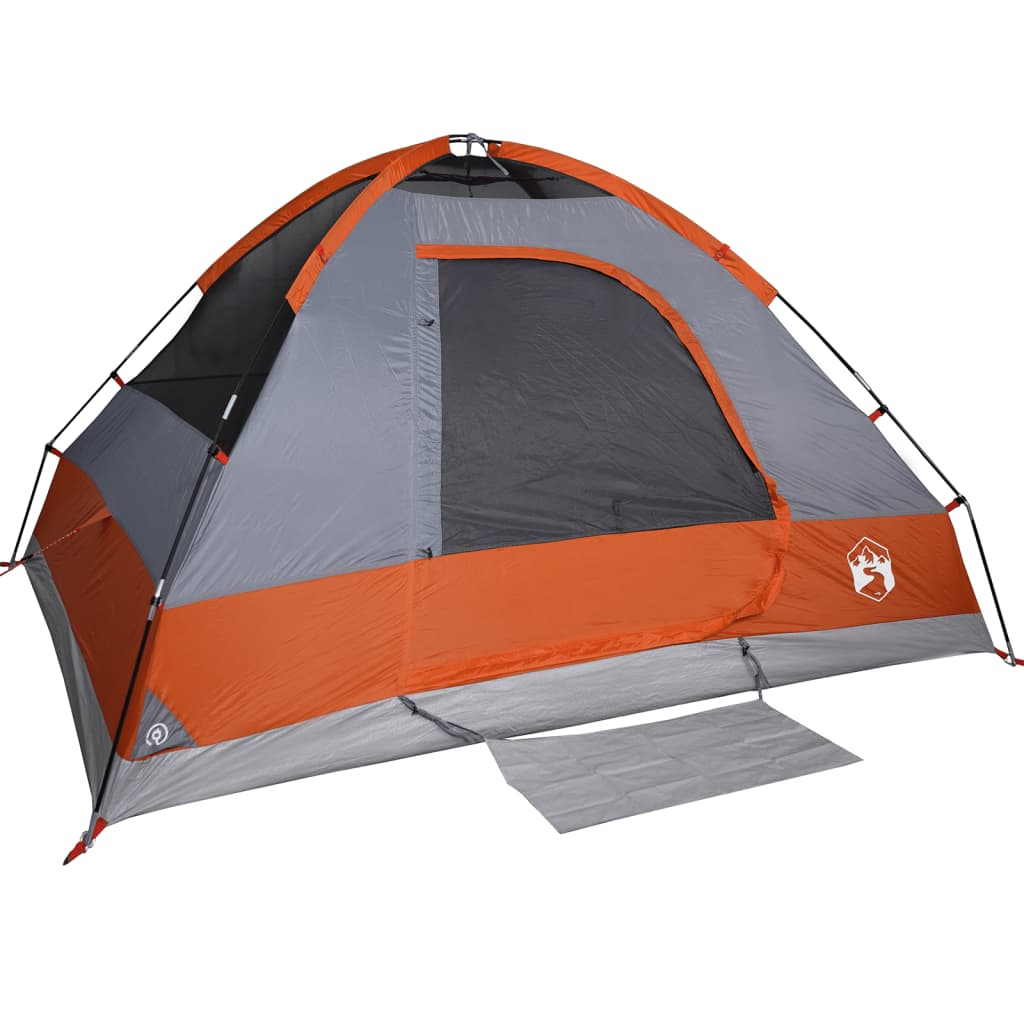 Shop the vidaXL Camping Tent Dome 4-Person Grey and Orange Waterproof - Best Price Guaranteed 4 Man Tent Cosy Camping Co.   
