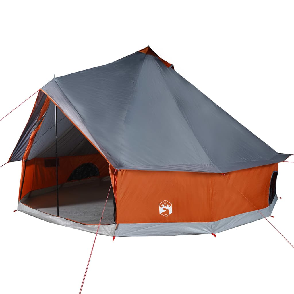 vidaXL Family Tent Tipi 6-Person Grey and Orange Waterproof - Spacious and Weatherproof Camping Tent 6 Man Tent Cosy Camping Co.   