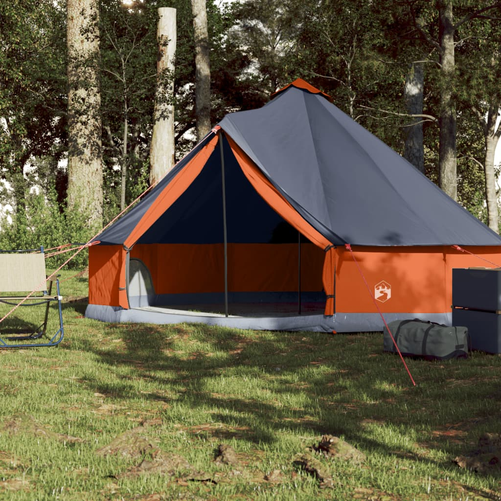 vidaXL Family Tent Tipi 6-Person Grey and Orange Waterproof - Spacious and Weatherproof Camping Tent 6 Man Tent Cosy Camping Co.   