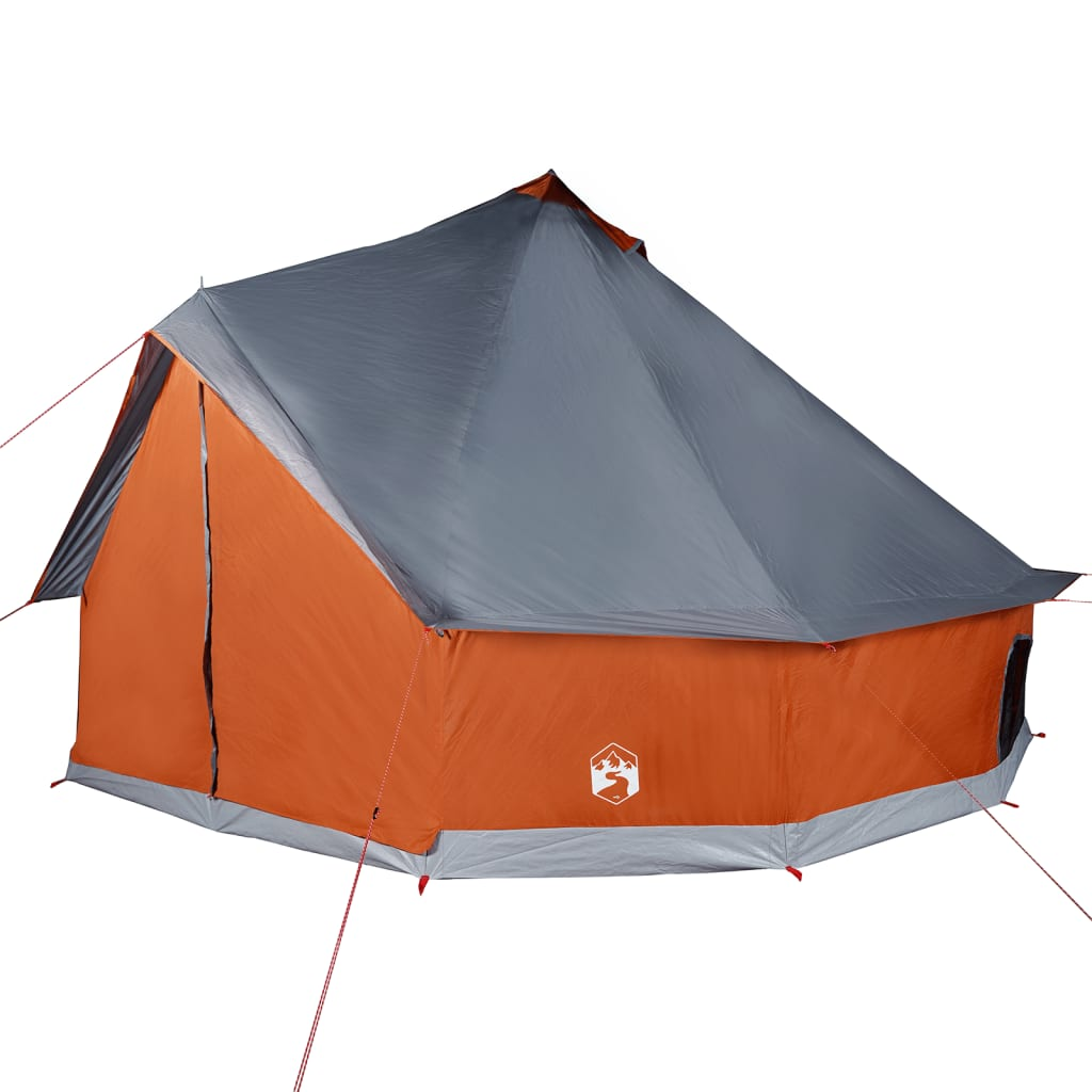 vidaXL Family Tent Tipi 6-Person Grey and Orange Waterproof - Spacious and Weatherproof Camping Tent 6 Man Tent Cosy Camping Co.   