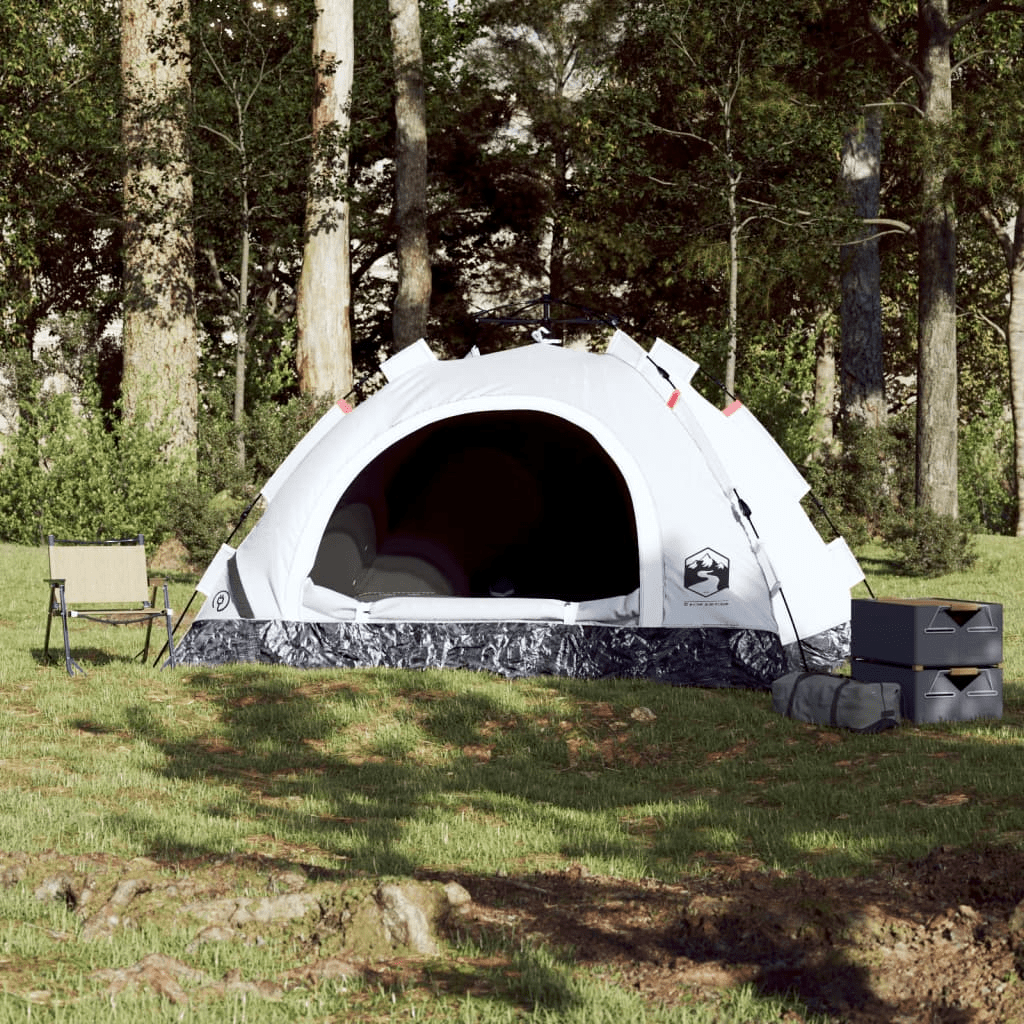 vidaXL Camping Tent 2-Person White Blackout Fabric Quick Release - Stay Comfortable and Dry on Your Adventures 2 Man Tent Cosy Camping Co.   