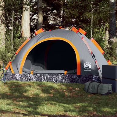 vidaXL Camping Tent 2-Person Grey and Orange Quick Release 2 Man Tent Cosy Camping Co. Grey  