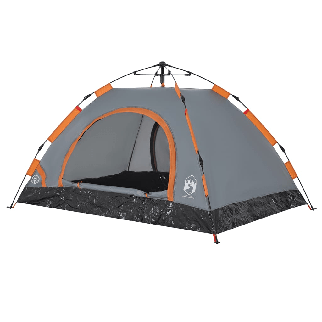 vidaXL Camping Tent 2-Person Grey and Orange Quick Release 2 Man Tent Cosy Camping Co.   