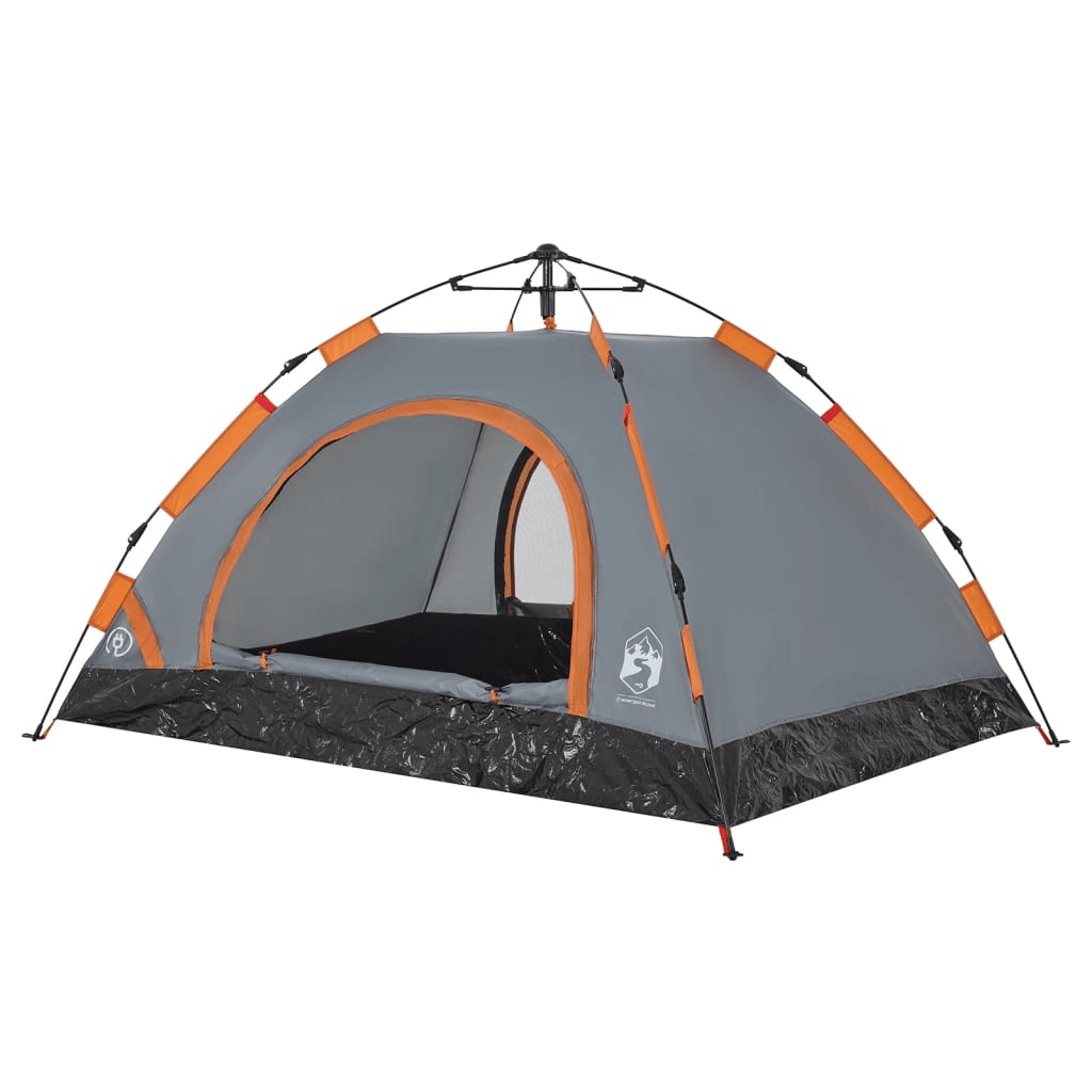 vidaXL Camping Tent 2-Person Grey and Orange Quick Release 2 Man Tent Cosy Camping Co.   