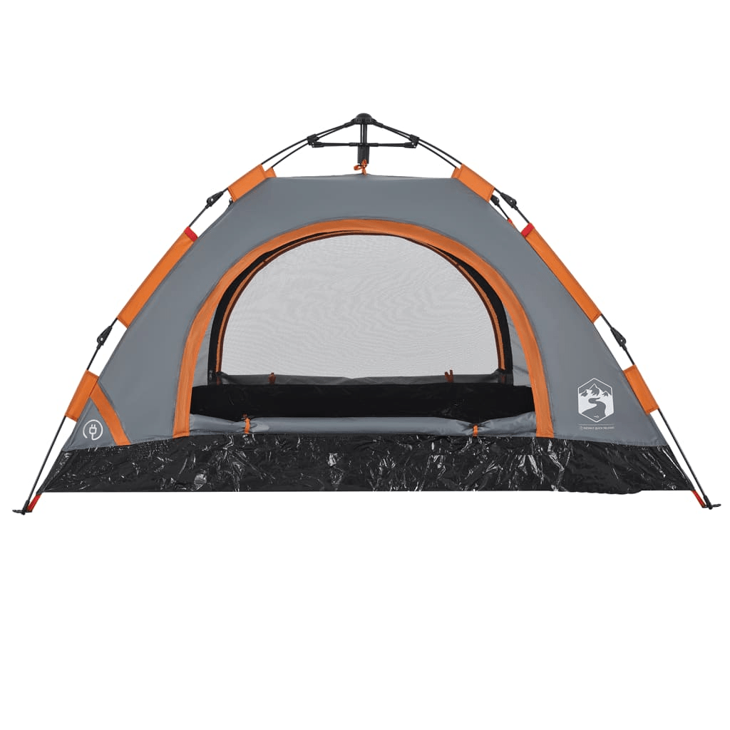 vidaXL Camping Tent 2-Person Grey and Orange Quick Release 2 Man Tent Cosy Camping Co.   