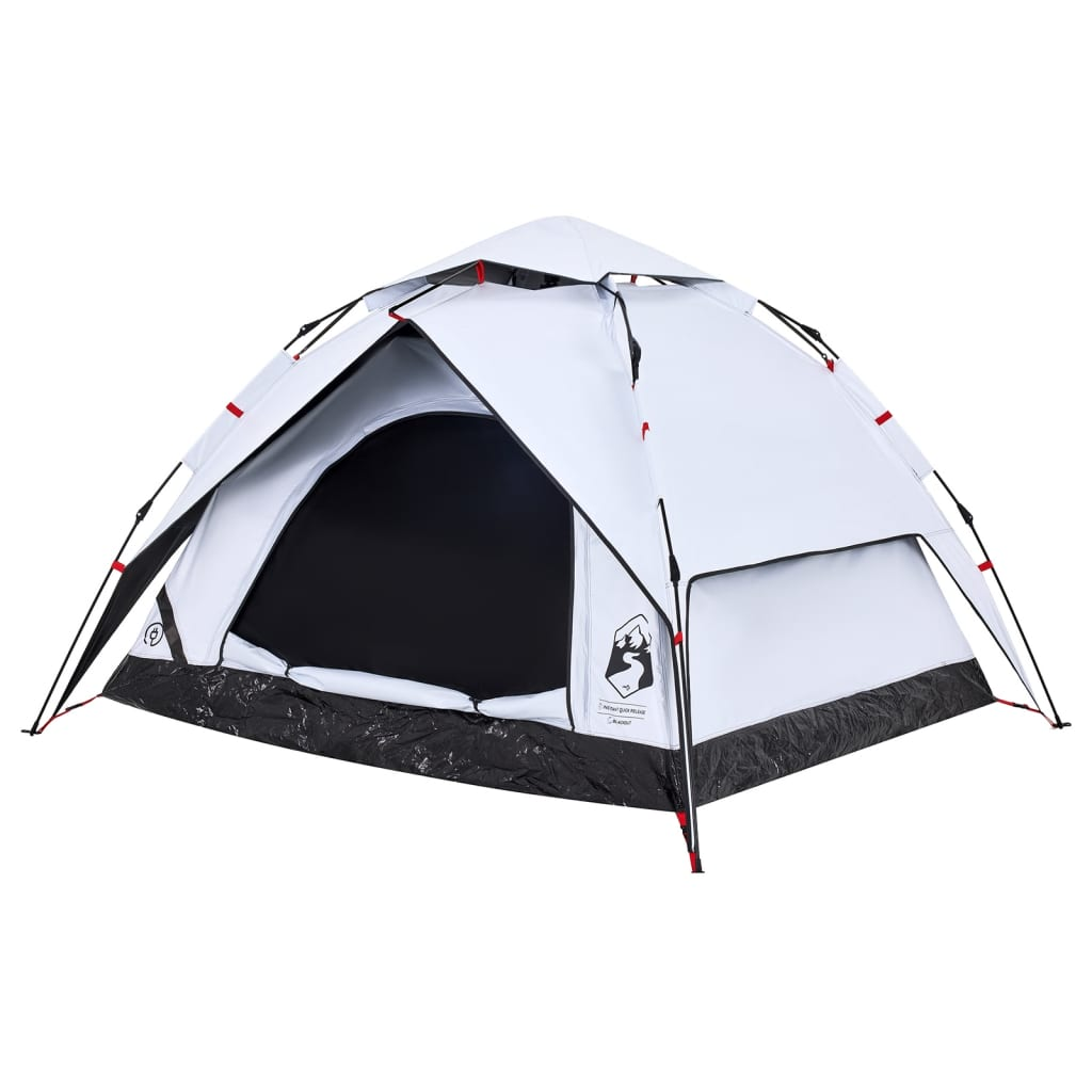 vidaXL Camping Tent Dome 3-Person - White Blackout Fabric, Quick Release 3 Man Tent Cosy Camping Co.   
