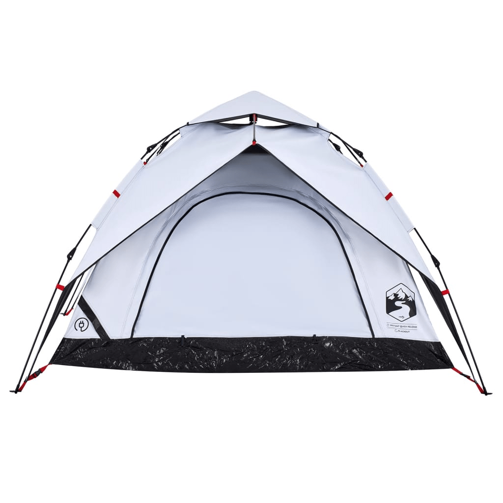 vidaXL Camping Tent Dome 3-Person - White Blackout Fabric, Quick Release 3 Man Tent Cosy Camping Co.   