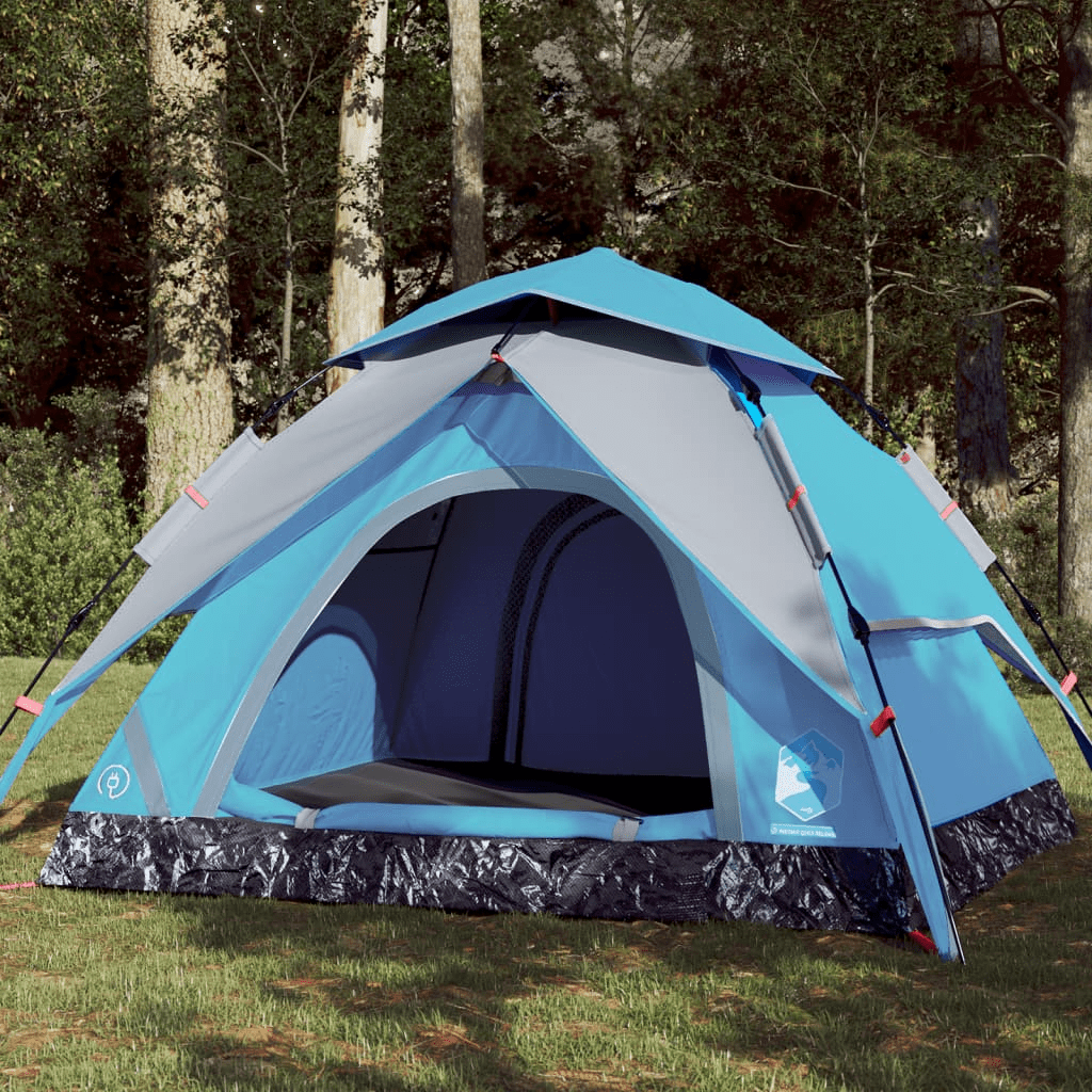 vidaXL Camping Tent Dome 4-Person Blue Quick Release - Waterproof & Easy Setup 4 Man Tent Cosy Camping Co. Blue  