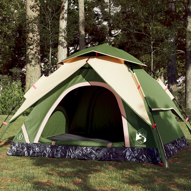 vidaXL Camping Tent Dome 4-Person Green Quick Release - Weatherproof & Cozy Camping Experience 4 Man Tent Cosy Camping Co. Green  