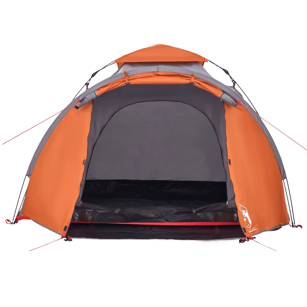 vidaXL Camping Tent Dome 3-Person Grey and Orange Quick Release 3 Man Tent Cosy Camping Co.   