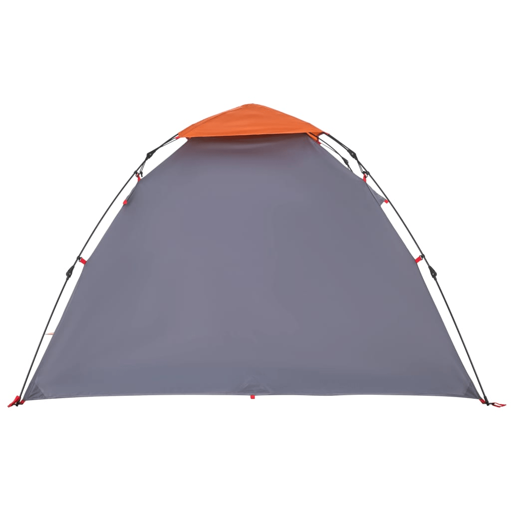 vidaXL Camping Tent Dome 3-Person Grey and Orange Quick Release 3 Man Tent Cosy Camping Co.   