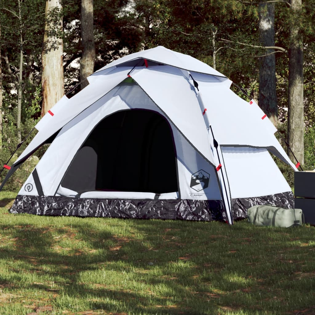 vidaXL Camping Tent Dome 5-Person White Blackout Fabric Quick Release 5 Man Tent Cosy Camping Co. White  