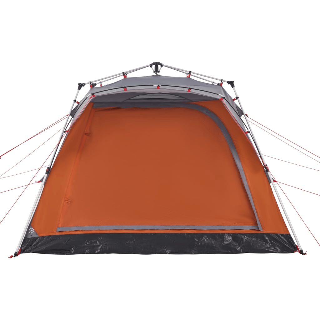 vidaXL Camping Tent Cabin 4-Person Grey and Orange Quick Release 4 Man Tent Cosy Camping Co.   