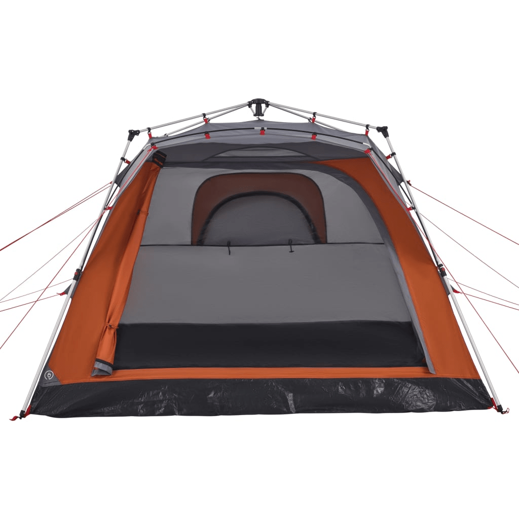 vidaXL Camping Tent Cabin 4-Person Grey and Orange Quick Release 4 Man Tent Cosy Camping Co.   