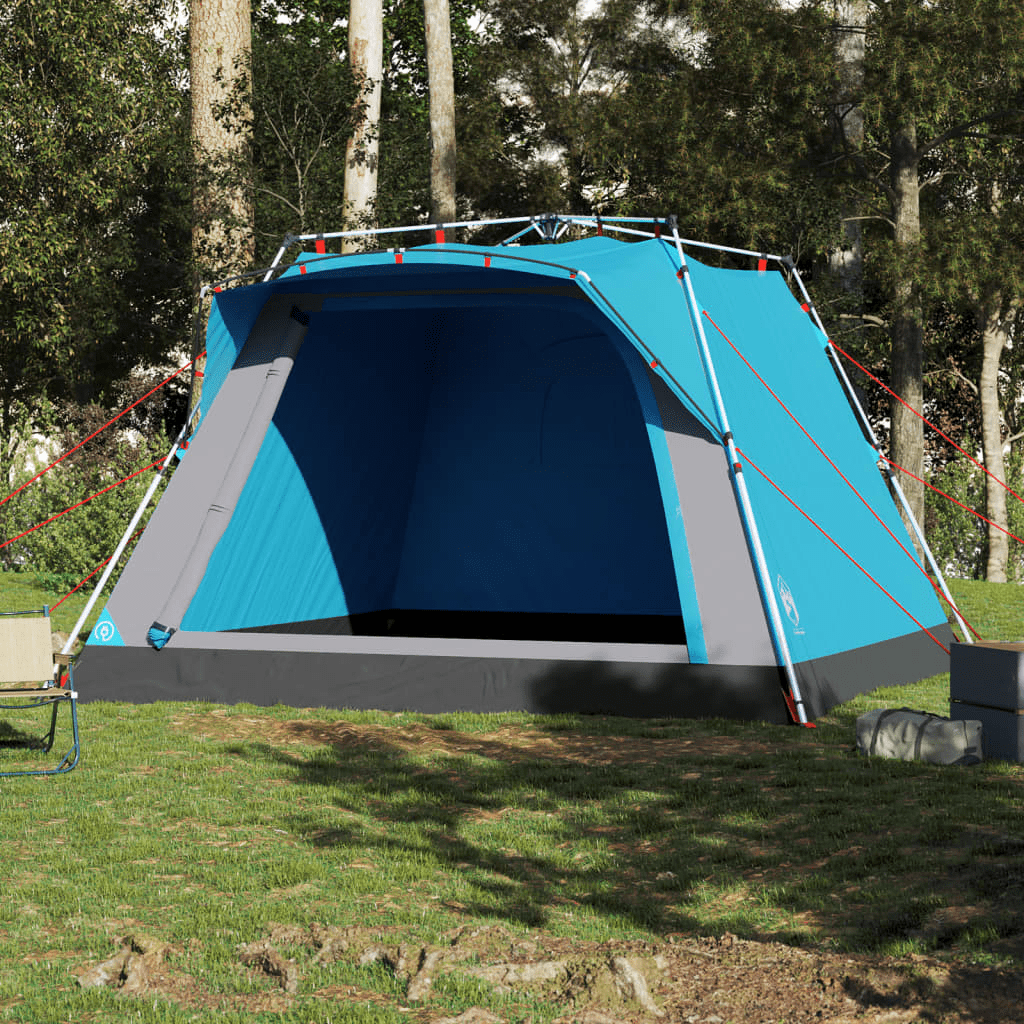 vidaXL Camping Tent Cabin 4-Person Blue Quick Release - Waterproof & Easy Setup 4 Man Tent Cosy Camping Co.   