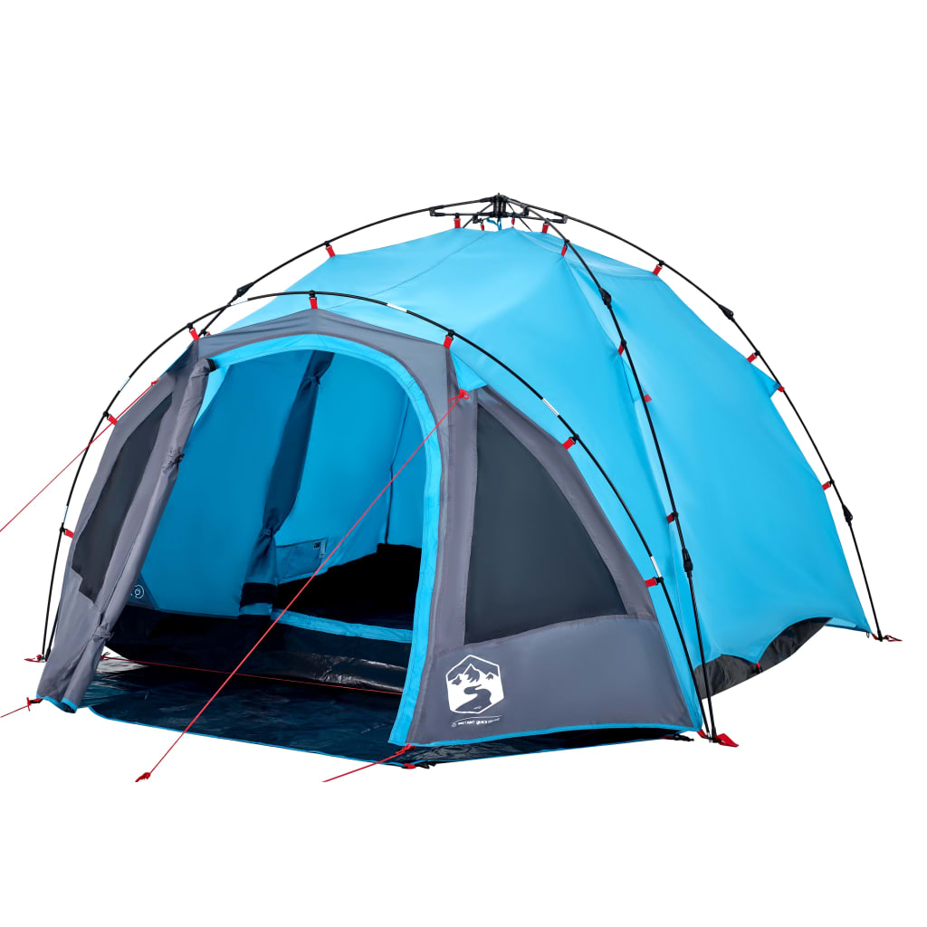 vidaXL Camping Tent Dome 3-Person Blue Quick Release - Waterproof & Easy Setup 3 Man Tent Cosy Camping Co.   