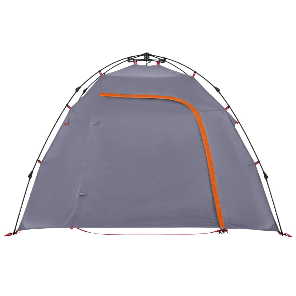 vidaXL Camping Tent Dome 3-Person Grey and Orange Quick Release 3 Man Tent Cosy Camping Co.   