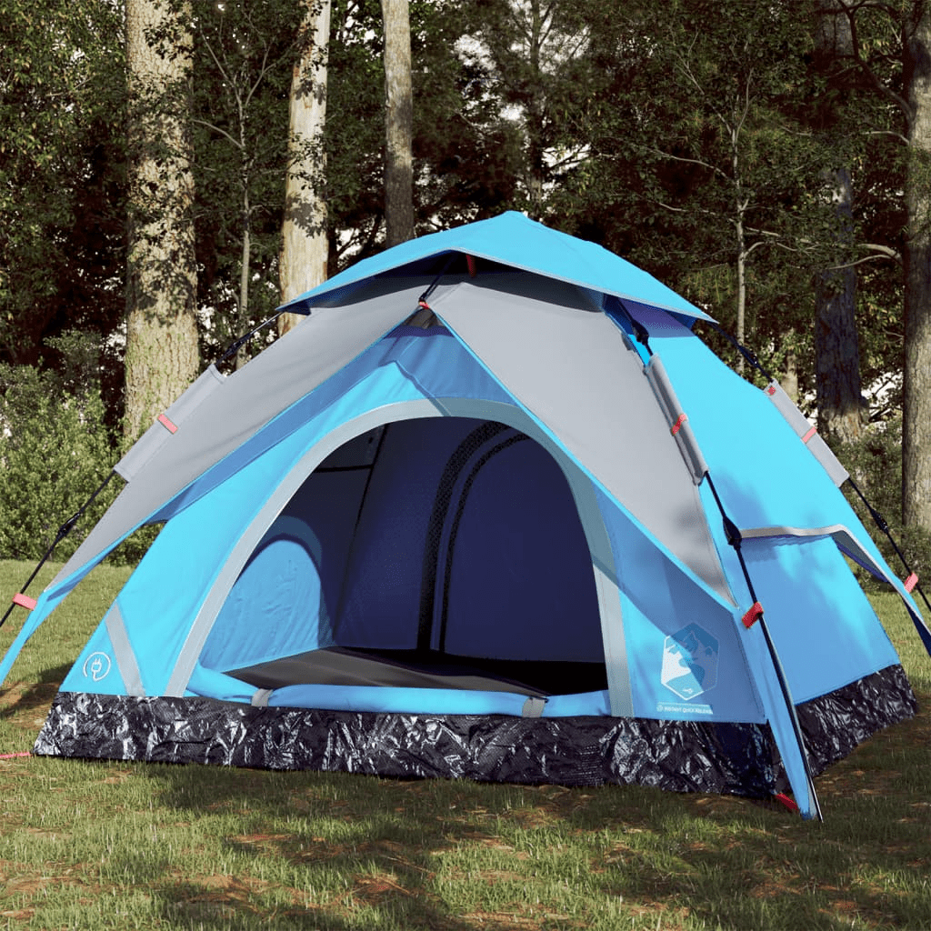 vidaXL Camping Tent Dome 3-Person Blue Quick Release - Waterproof & Wind Resistant 3 Man Tent Cosy Camping Co. Blue  