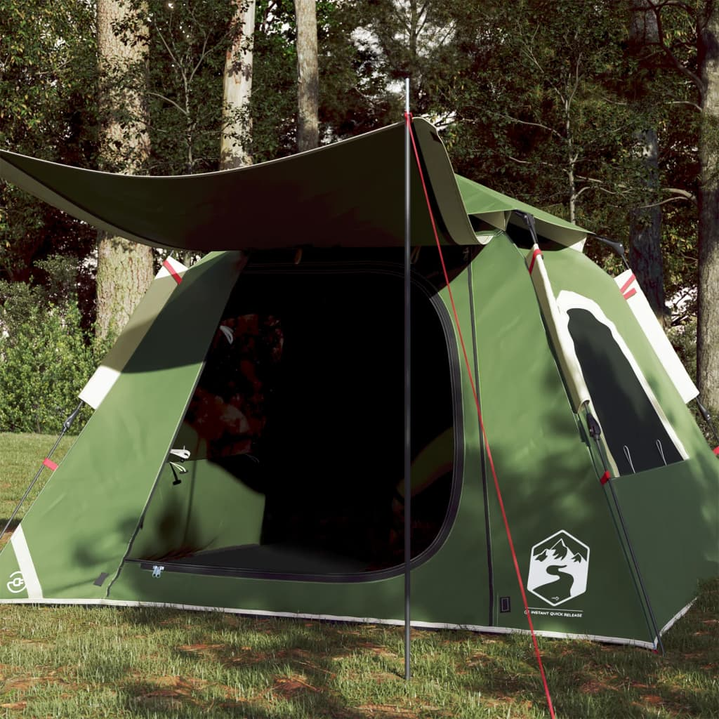 vidaXL Camping Tent Dome 4-Person Green Quick Release - Durable, Waterproof, and Portable 4 Man Tent Cosy Camping Co. Green  