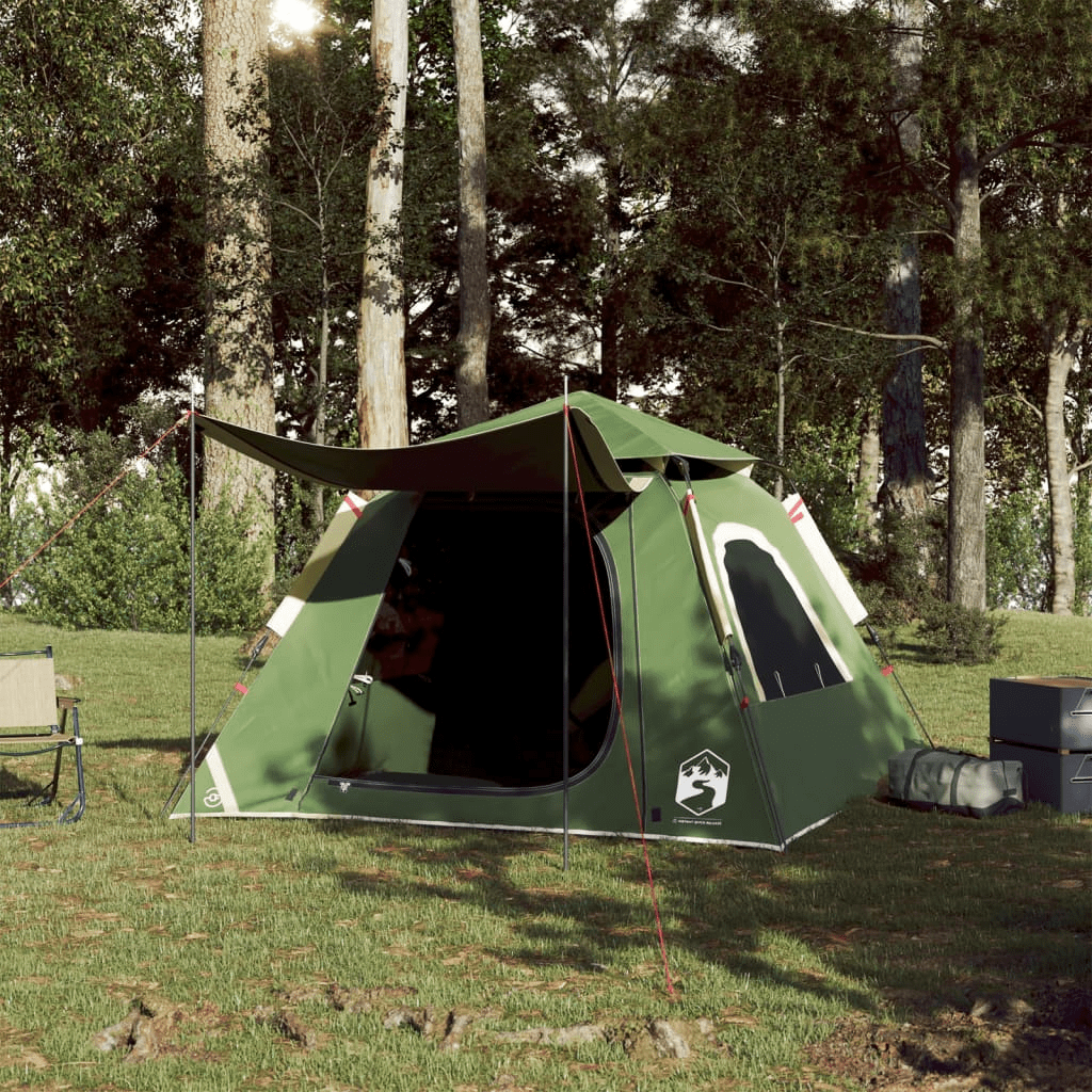 vidaXL Camping Tent Dome 4-Person Green Quick Release - Durable, Waterproof, and Portable 4 Man Tent Cosy Camping Co.   