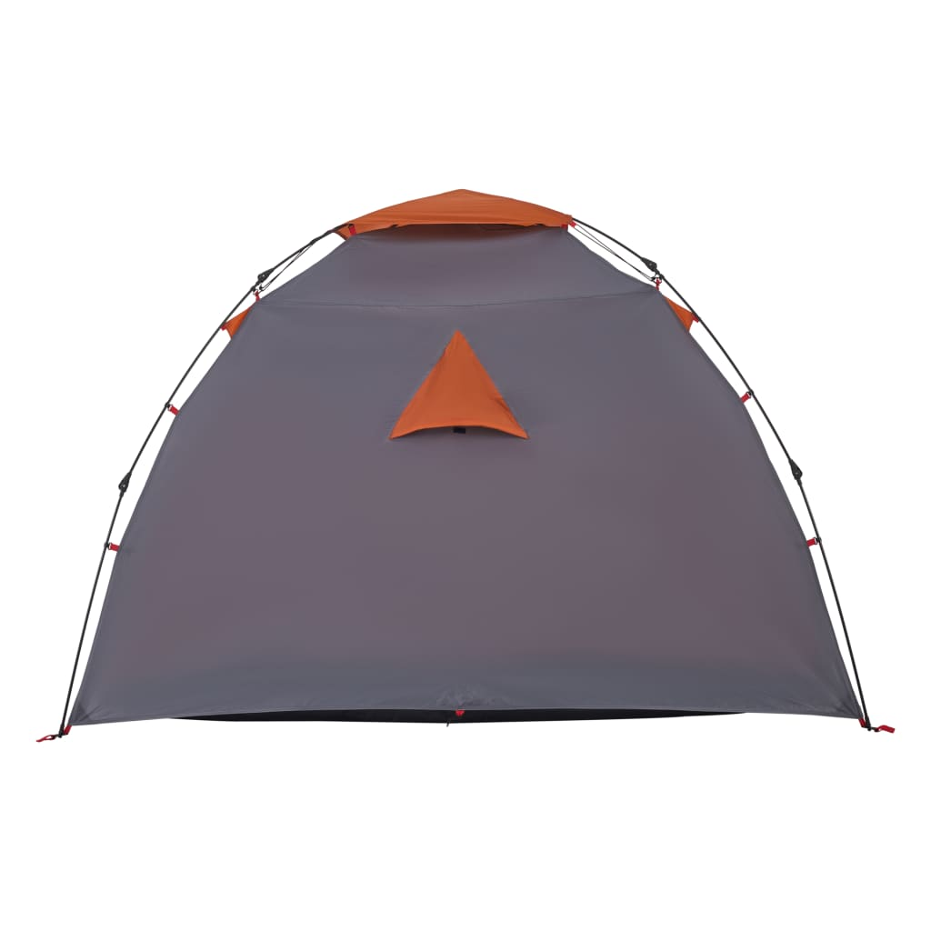 vidaXL Camping Tent Dome 4-Person Grey and Orange Quick Release - Waterproof, Easy Setup, Portable 4 Man Tent Cosy Camping Co.   