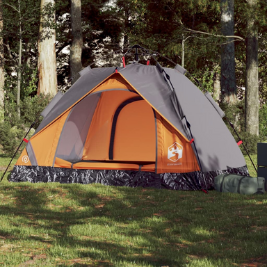 vidaXL Camping Tent Dome 2-Person Grey and Orange Quick Release - Waterproof, Easy Setup, Good Ventilation, Portable 2 Man Tent Cosy Camping Co. Grey  