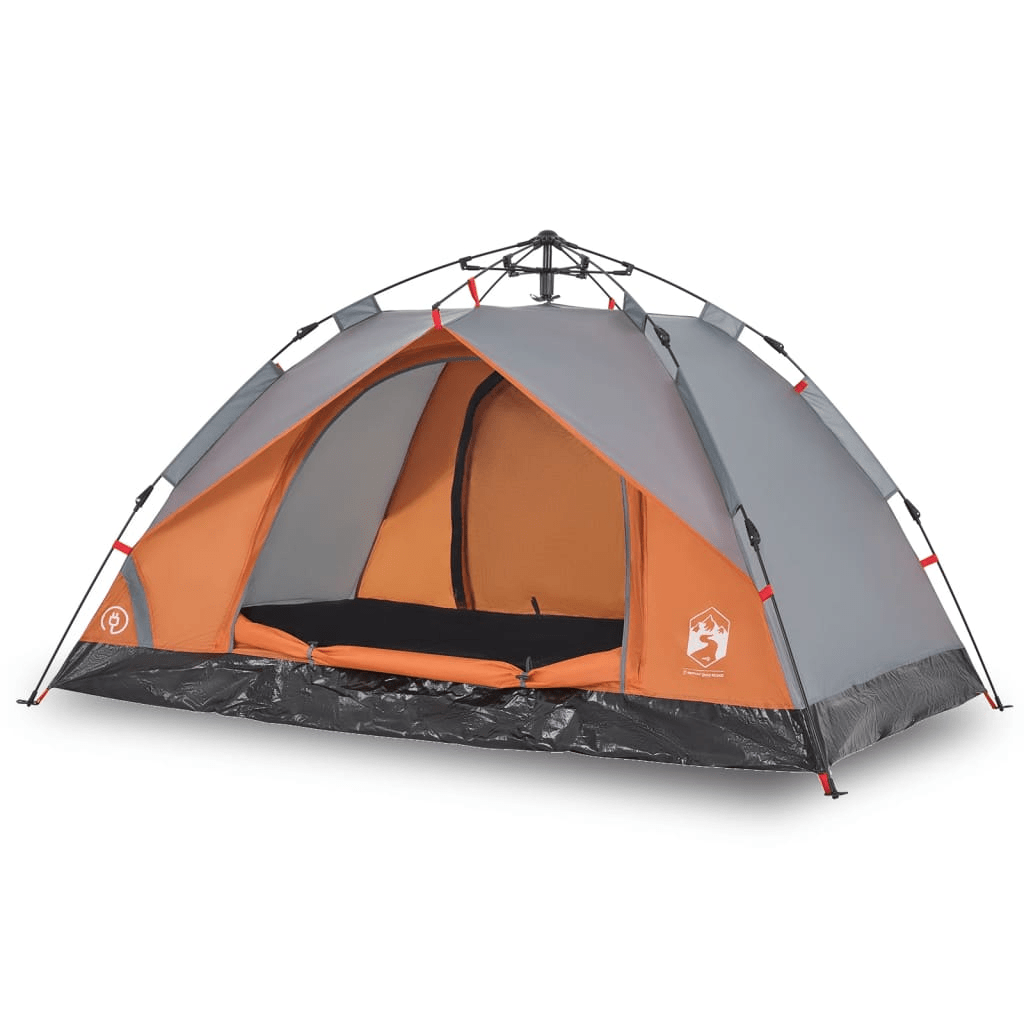 vidaXL Camping Tent Dome 2-Person Grey and Orange Quick Release - Waterproof, Easy Setup, Good Ventilation, Portable 2 Man Tent Cosy Camping Co.   