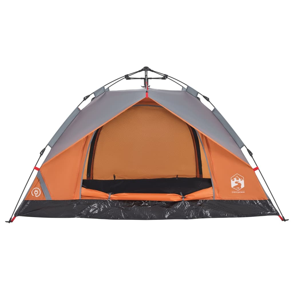 vidaXL Camping Tent Dome 2-Person Grey and Orange Quick Release - Waterproof, Easy Setup, Good Ventilation, Portable 2 Man Tent Cosy Camping Co.   