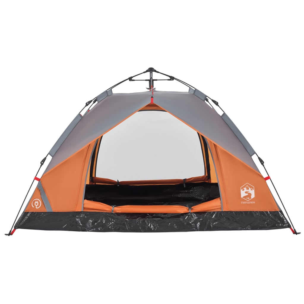 vidaXL Camping Tent Dome 2-Person Grey and Orange Quick Release - Waterproof, Easy Setup, Good Ventilation, Portable 2 Man Tent Cosy Camping Co.   