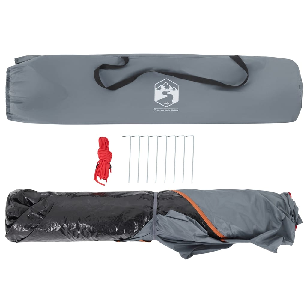 vidaXL Camping Tent Dome 3-Person Grey and Orange Quick Release - Waterproof, Easy Set-Up, Great Ventilation | Shop Now 3 Man Tent Cosy Camping Co.   