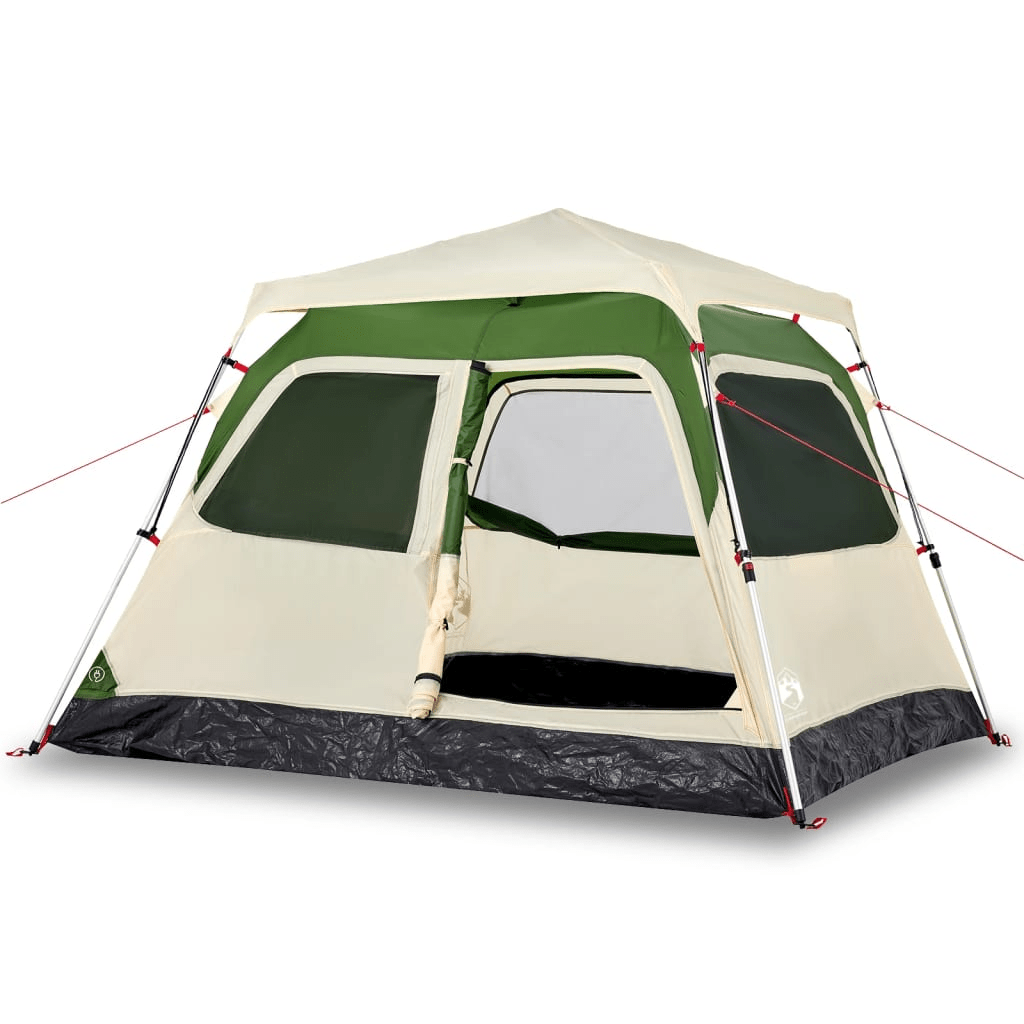 vidaXL Camping Tent Dome 4-Person Green Quick Release 4 Man Tent Cosy Camping Co.   
