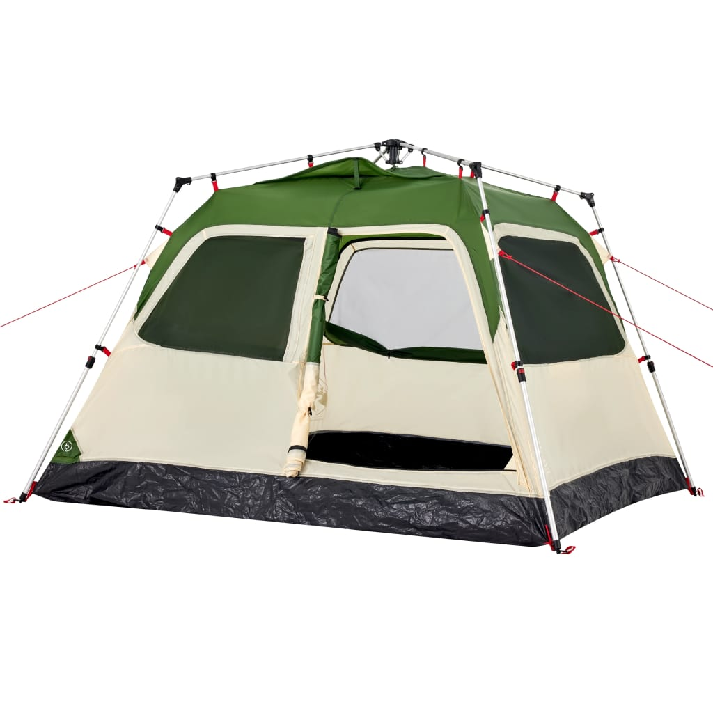 vidaXL Camping Tent Dome 4-Person Green Quick Release 4 Man Tent Cosy Camping Co.   