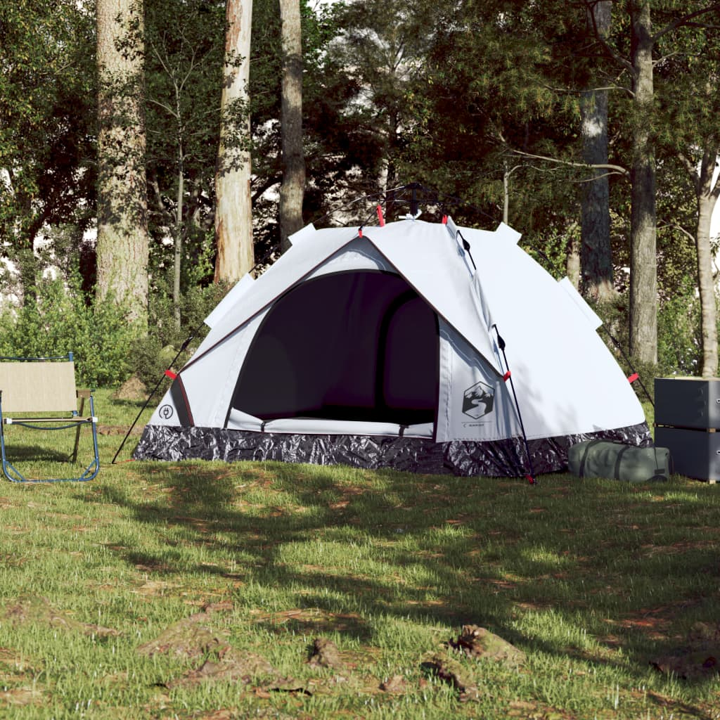 vidaXL Camping Tent Dome 3-Person | White Blackout Fabric | Quick Release 3 Man Tent Cosy Camping Co.   