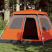 vidaXL Camping Tent Dome 4-Person Grey and Orange Quick Release 4 Man Tent Cosy Camping Co. Grey  